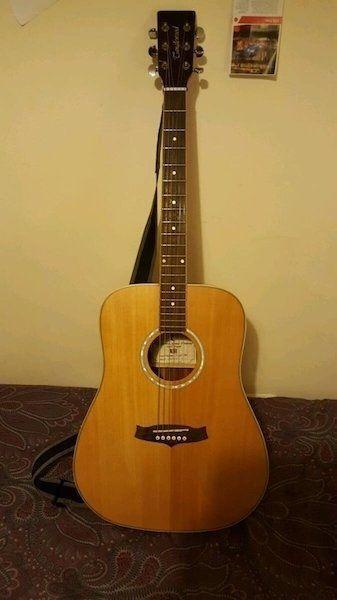 Acoustic guitar (TW28 CLN) - case, strap and capo included in price