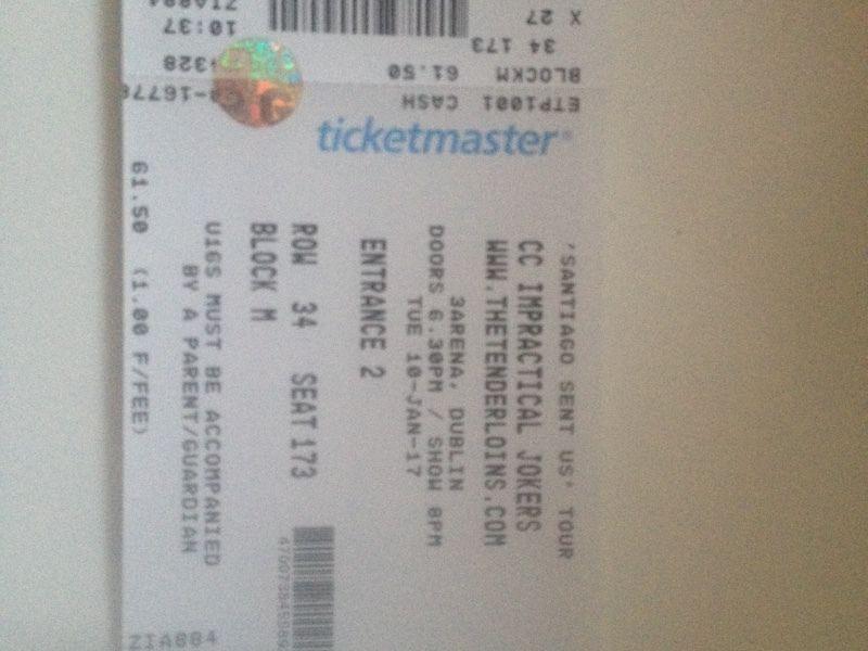 2 Impractical jokers tickets for sale-3Arena--10th of January