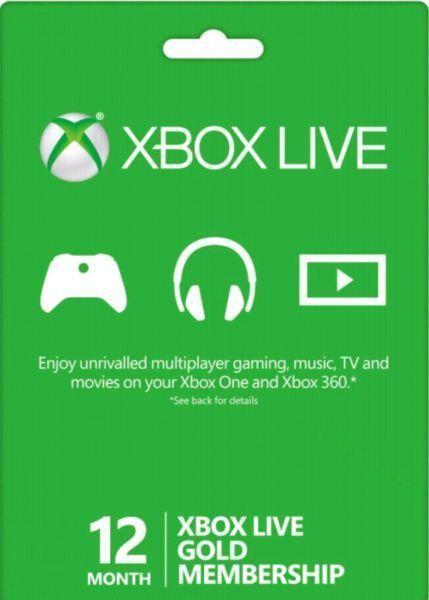 Xbox live 12 month membership