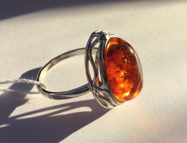 Baltic Amber and silver ring