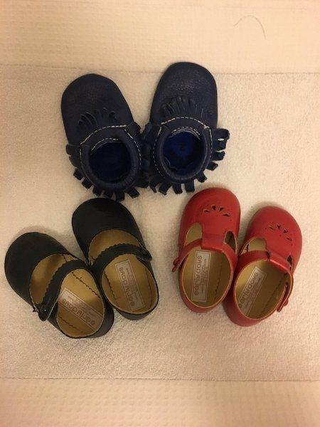 2 pairs of Early Days Maryjanes & Navy moccasins