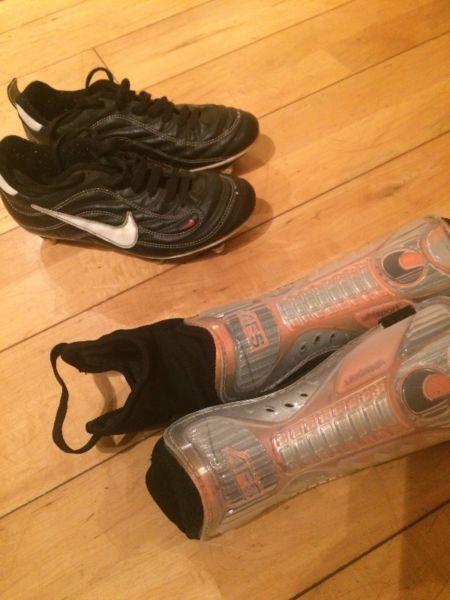 Nike Football Boots (size 5.5) and Shin Guards for sale