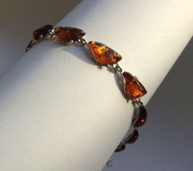 Baltic Amber and silver bracelet