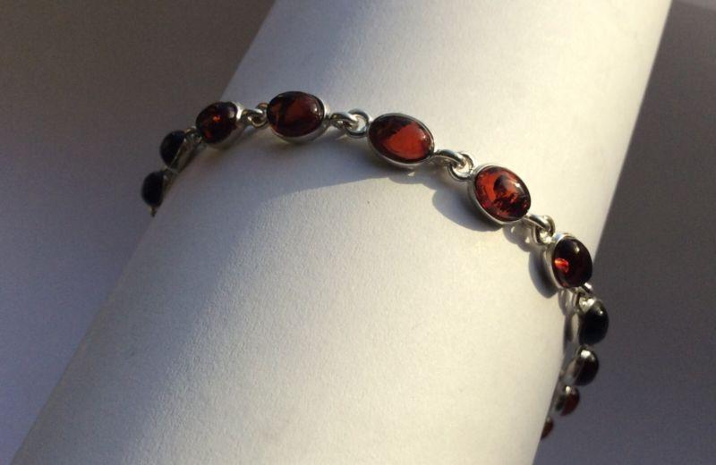 Baltic Amber and silver bracelet