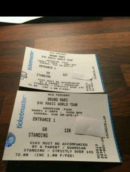 2 Bruno Mars tickets