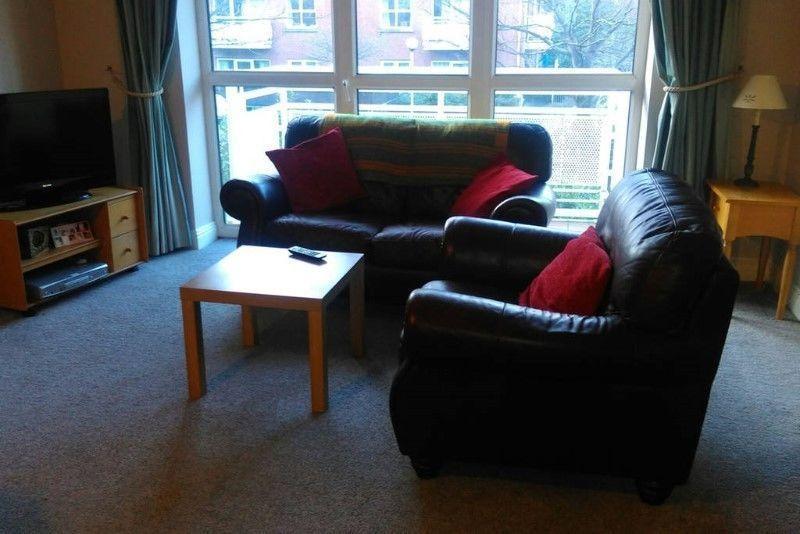 Two Seater Brown Leather Couch and Armchair Must Collect