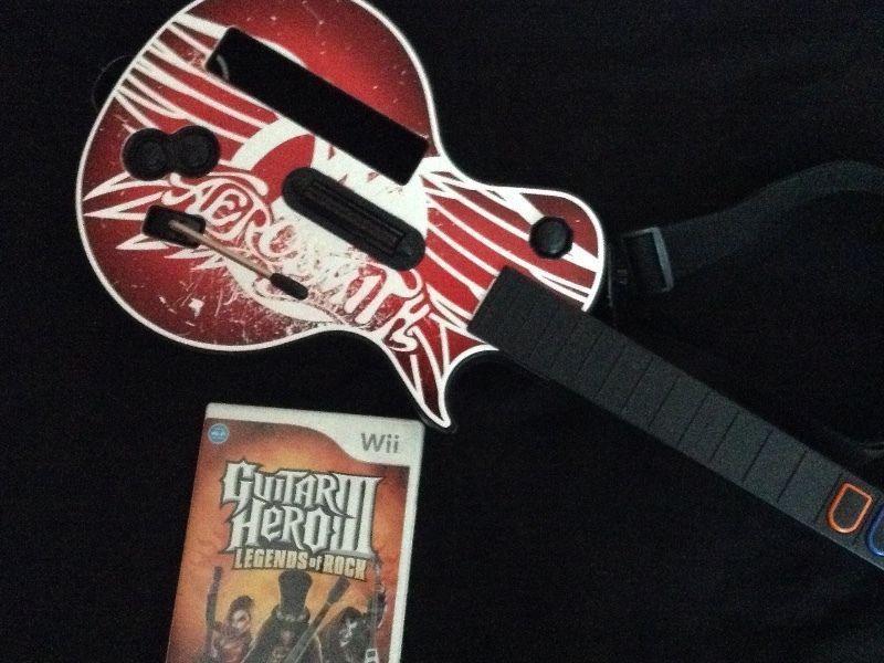 Nintendo Wii game :Guitar hero Legends of Rock +Guitar