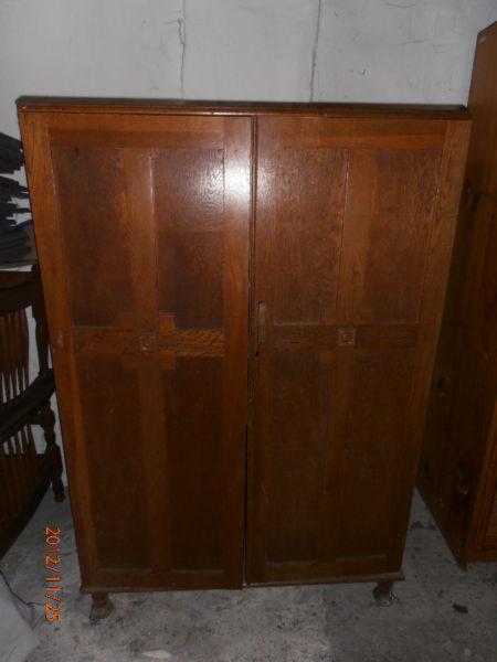 Antique Oak Wardrobe. Made in the 1950's