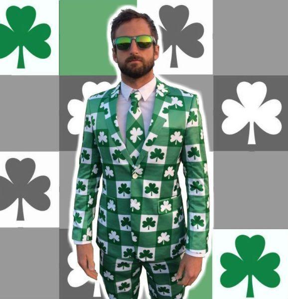 The Irish Shamrock Suit & Tie - Perfect for St Patricks Day - Multiple Sizes available