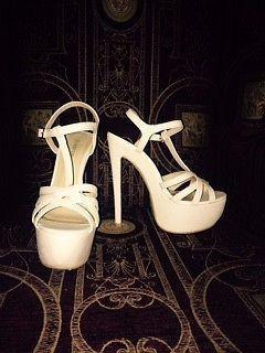 Korkey's white strappy platform heel