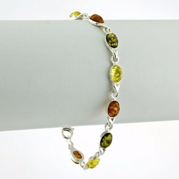 Sterling Silver bracelet with amber stones