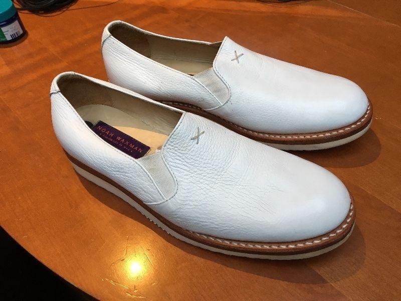 Men's White Leather Shoes - Worn Once