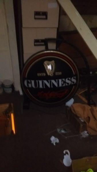Guinness two sided light up pub sign