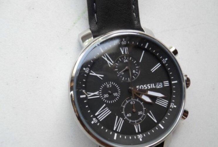 FOSSIL Men's Black Leather Watch
