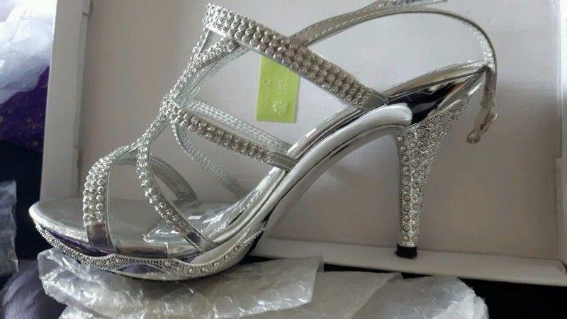 Bridal Shoes With Encrusted Jewels on straps/heels