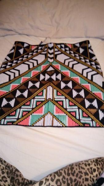 Geometric sequin skirt