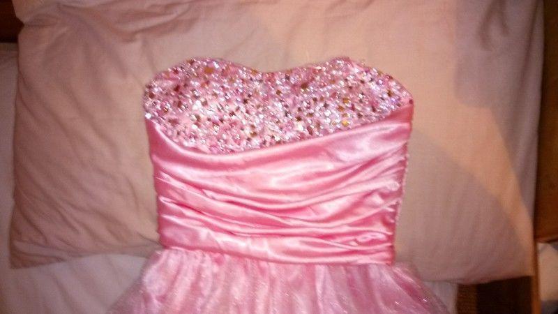 Strapless pink dress