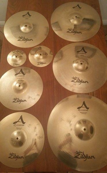 Zildjian A Custom Cymbals 8, 10, 14, 16, 18, 18, 20