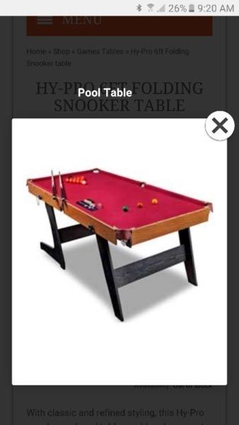 Hy-pro 6ft folding pool table