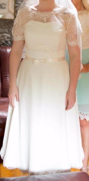 Vintage tea length wedding dress -size 12