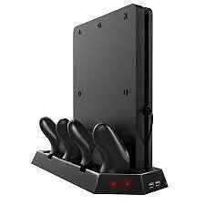 4in1 controller charging station vertical stand cooler fan HUB for PS4 ps4 slim