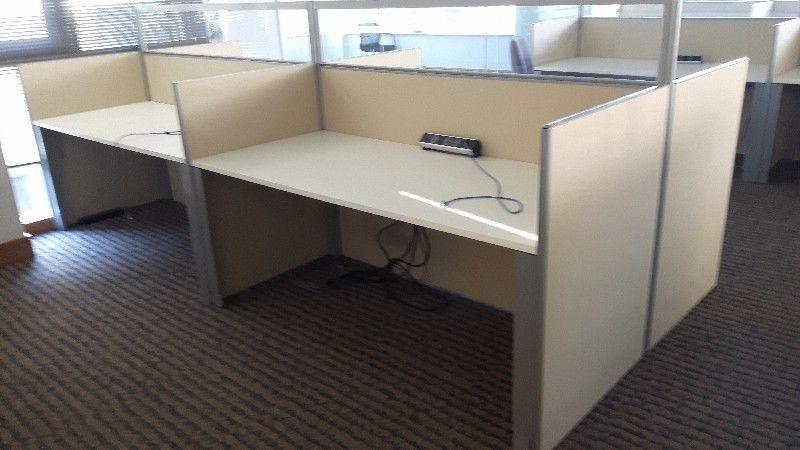 4 desk workstation with particians top spec
