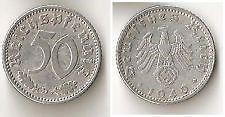 Genuine World War 2 coin - German 50 Pfennig 1940 with Swastika