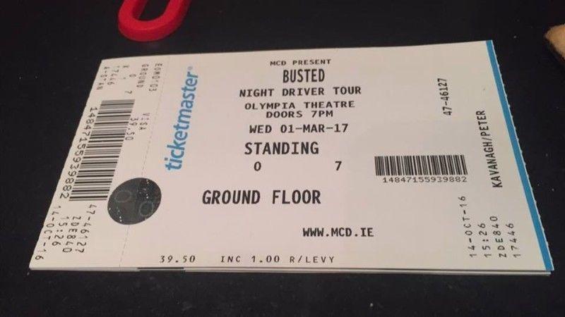 Busted standing ticket for sale €40 - Olympia Show on 1st March