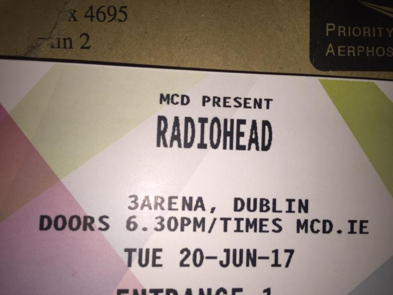 2 Standing Radiohead Tickets For Sale