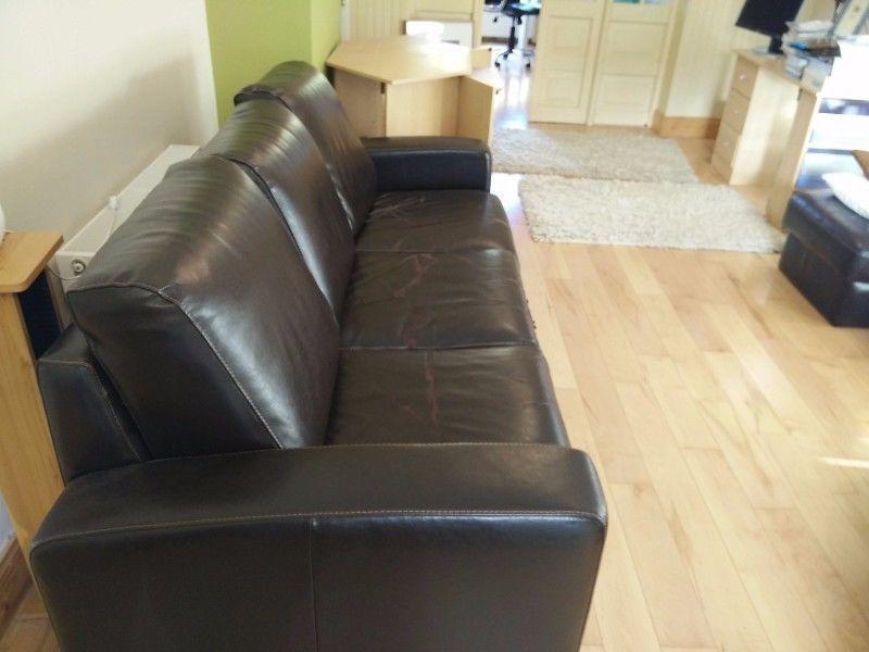 Free 3 Seater Faux Leather Sofa