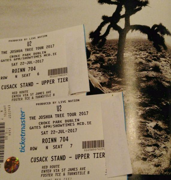 Pair of U2 Croke Park tickets