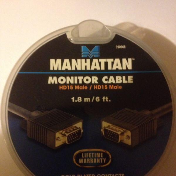 Monitor Cable HD15 Male to HD15 1.8 metre