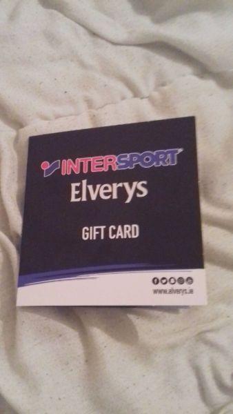 Elverys Gift card worth 150