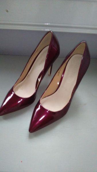 Savida Wine/Ruby Coloured Patent Shoes (NEW)