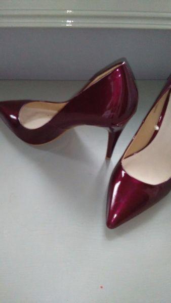 Savida Wine/Ruby Coloured Patent Shoes (NEW)