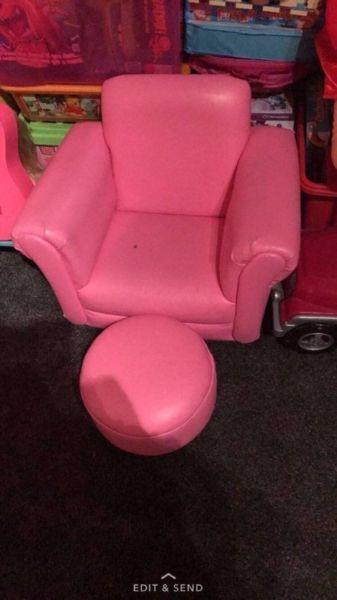 pink childs chair