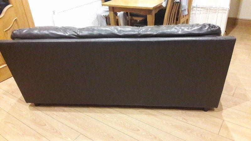 brown leather 3 seater sofa