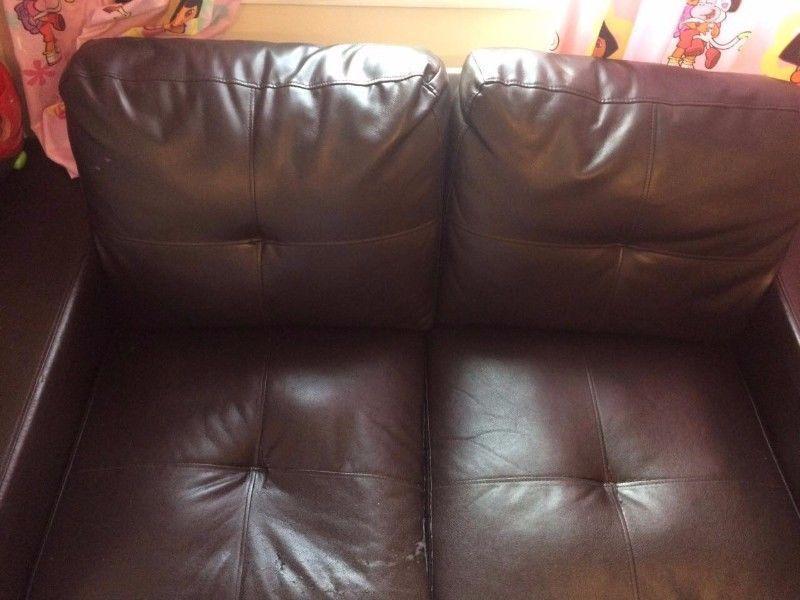 Leather couch +armchair