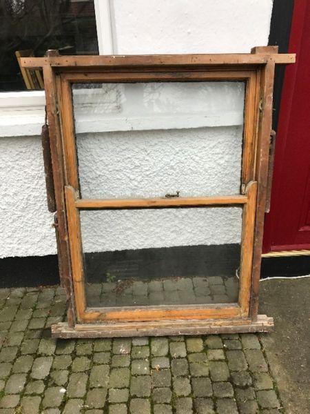 sash window timber/ antique/ working 190