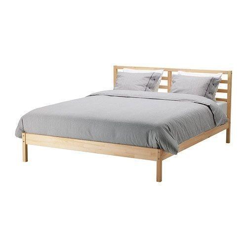 Double bed with solid wood frame