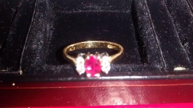 Two Rings, Ruby stone and Wedding Band