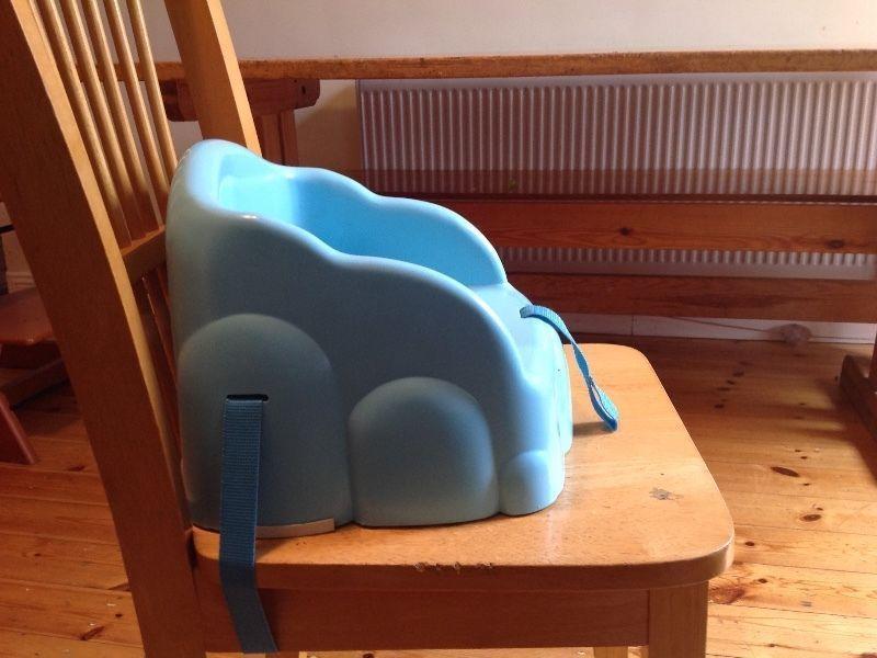 Strap on high chair, great for holidays or small spaces