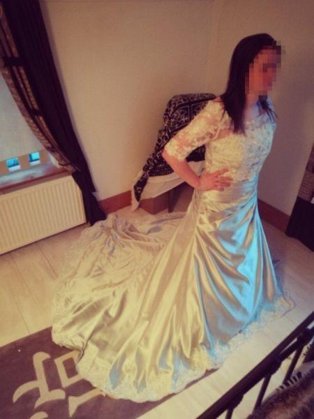 Silver wedding dress