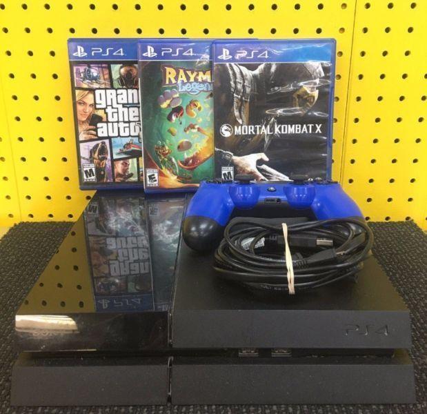SONY PLAYSTATION 4 - 500 GB CONSOLE - CUH- 1115A BLACK PS4- 3 GAMES