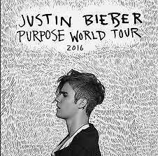 2 Standing tickets for Justin Bieber - hard copy - 21st June RDS