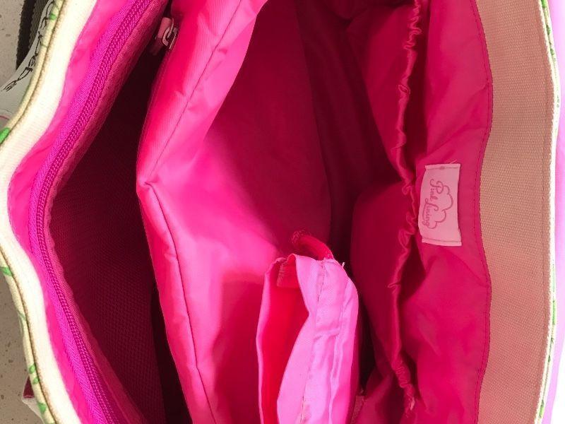 Pink lining large nappy bag