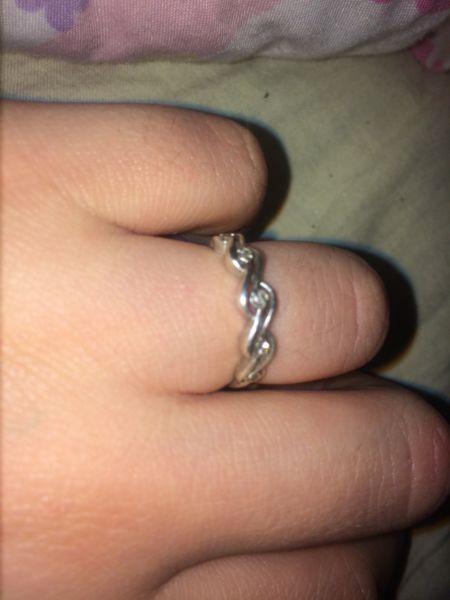 Engagement ring silver diamond