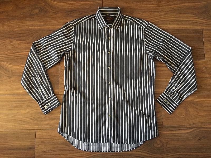 Etro Milano Designer Striped Shirt Mens Large