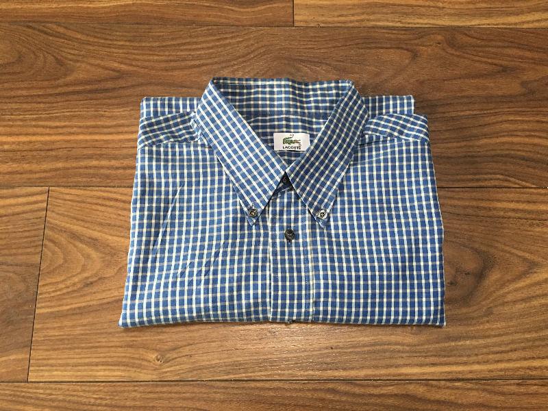 Lacoste Short Sleeve Check Shirt Mens XL
