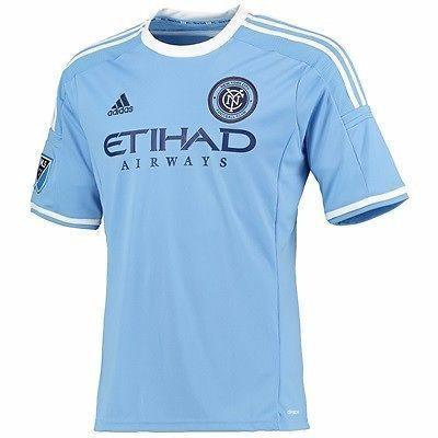 Adidas Climacool Mens New York City FC MLS 2016 Jersey - Baby Blue & White (Size M) (BNWT)